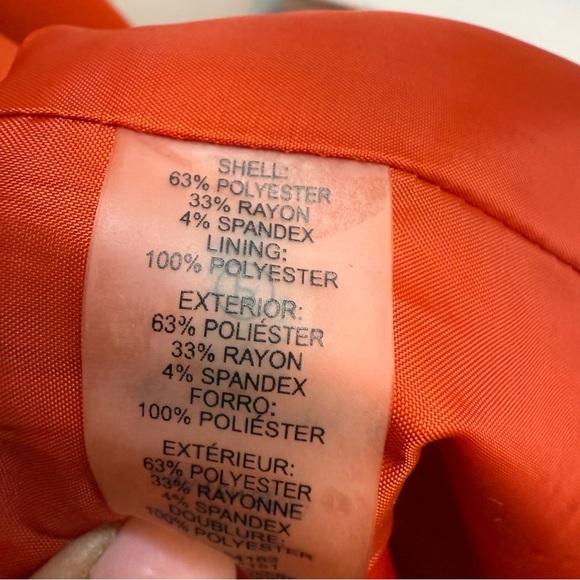 Calvin Klein Orange Blazer with Notched Lapel - Picture 5 of 6